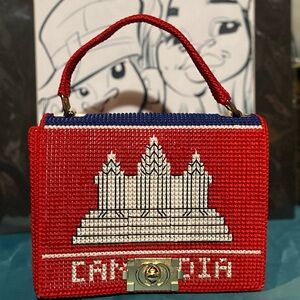 Handwoven Cambodia’s Angkor Wat Handbag
